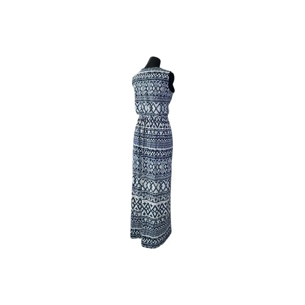Enfocus Studio Blue Geometric Maxi Sheath Dress Size 10 - Picture 5 of 9